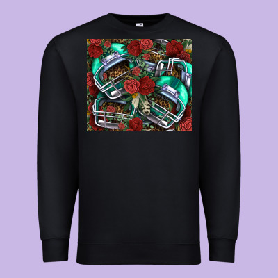 Floral American Football  Helmet Premium Sweatshirt Designed By Nancycooperartshop