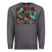 Charcoal Heather floral american football  helmet Premium Sweatshirt - NancyCooperArtShop