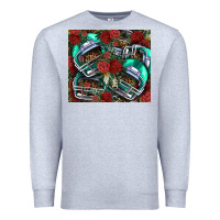 Heather Grey floral american football  helmet Premium Sweatshirt - NancyCooperArtShop