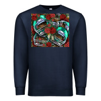 Navy floral american football  helmet Premium Sweatshirt - NancyCooperArtShop