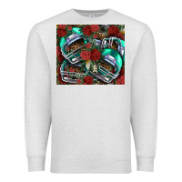 Oatmeal Heather floral american football  helmet Premium Sweatshirt - NancyCooperArtShop
