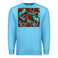 Ocean Blue floral american football  helmet Premium Sweatshirt - NancyCooperArtShop