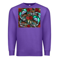 Purple floral american football  helmet Premium Sweatshirt - NancyCooperArtShop