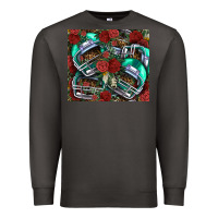 Smoke floral american football  helmet Premium Sweatshirt - NancyCooperArtShop