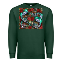 Sports Green floral american football  helmet Premium Sweatshirt - NancyCooperArtShop