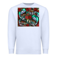 White floral american football  helmet Premium Sweatshirt - NancyCooperArtShop