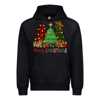 Black merry christmas trees Urban Hoodie - NancyCooperArtShop