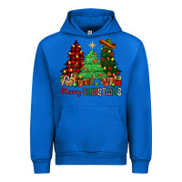Cobalt merry christmas trees Urban Hoodie - NancyCooperArtShop