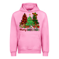 Fuchsia Pink merry christmas trees Urban Hoodie - NancyCooperArtShop
