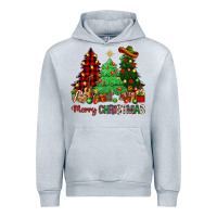 Heather Grey merry christmas trees Urban Hoodie - NancyCooperArtShop