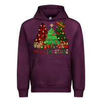 Mauve Wine merry christmas trees Urban Hoodie - NancyCooperArtShop