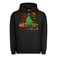 Pigment Black merry christmas trees Urban Hoodie - NancyCooperArtShop