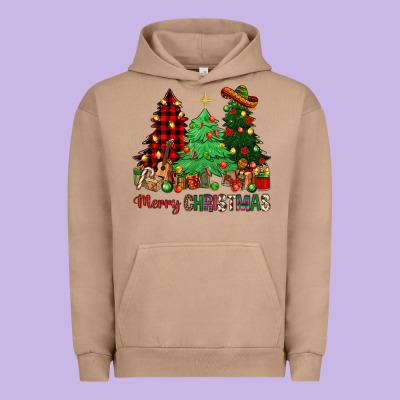 Merry Christmas Trees Urban Hoodie Designed By Nancycooperartshop