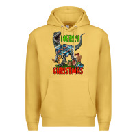 Antique Gold merry christmas velociraptor Premium Hoodie - LillyAllenDesigns