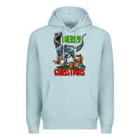 Blue Mist merry christmas velociraptor Premium Hoodie - LillyAllenDesigns