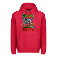 Cardinal merry christmas velociraptor Premium Hoodie - LillyAllenDesigns