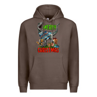 Coffee merry christmas velociraptor Premium Hoodie - LillyAllenDesigns