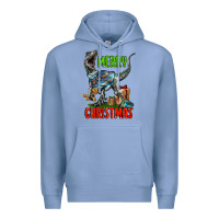 Colony Blue merry christmas velociraptor Premium Hoodie - LillyAllenDesigns