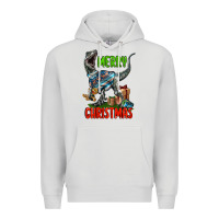 Dove Grey merry christmas velociraptor Premium Hoodie - LillyAllenDesigns