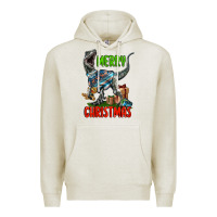 Oatmeal Heather merry christmas velociraptor Premium Hoodie - LillyAllenDesigns