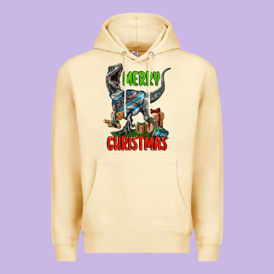 Merry Christmas Velociraptor Premium Hoodie Designed By Lillyallendesigns