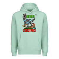 Seafoam merry christmas velociraptor Premium Hoodie - LillyAllenDesigns