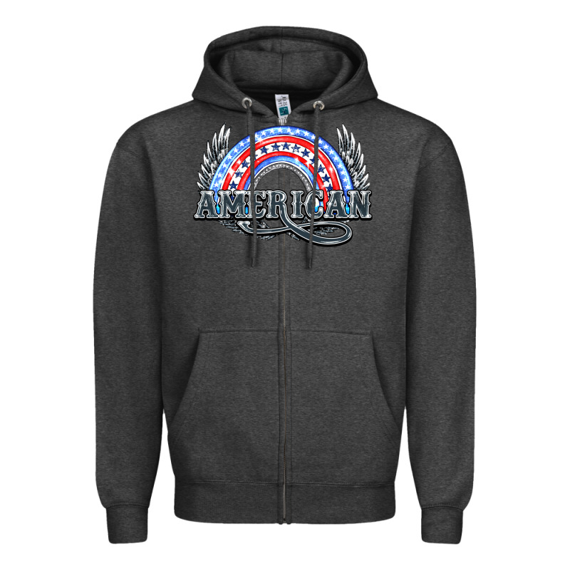 American Rainbow Zipper Hoodie by NancyCooperArtShop | Teevron