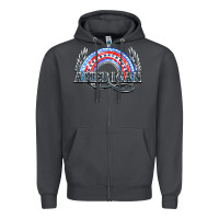 Smoke American rainbow Zipper Hoodie - NancyCooperArtShop