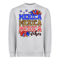 Heather Grey Merica merica merica vibes Heavyweight Sweatshirt - Neo Western