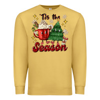 Antique Gold 'tis the season with christmas tree and hot cocoa Premium Sweatshirt - MaliasSmallBusiness