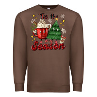 Chestnut 'tis the season with christmas tree and hot cocoa Premium Sweatshirt - MaliasSmallBusiness