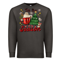 Smoke 'tis the season with christmas tree and hot cocoa Premium Sweatshirt - MaliasSmallBusiness