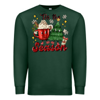 Sports Green 'tis the season with christmas tree and hot cocoa Premium Sweatshirt - MaliasSmallBusiness
