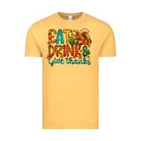 Vintage Mustard eat drink give thanks Vintage Tee - CowhideDigitalArt