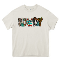 Cream howdy Heavy Core Tee - CowhideDigitalArt