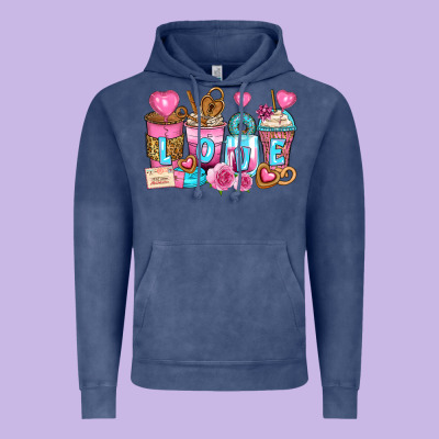 Valentine's Day Coffee Cups Vintage Hoodie Designed By Zillion Design Studio