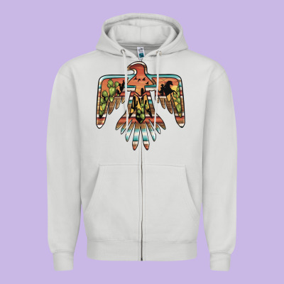 Desert Thunderbird Zipper Hoodie Designed By Barkaloodesign