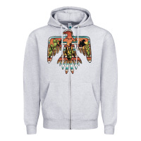Heather Grey desert thunderbird Zipper Hoodie - BarkalooDesign