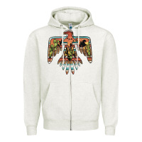 Oatmeal Heather desert thunderbird Zipper Hoodie - BarkalooDesign