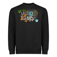 Black hello summer Heavyweight Sweatshirt - SublimationCraftShop