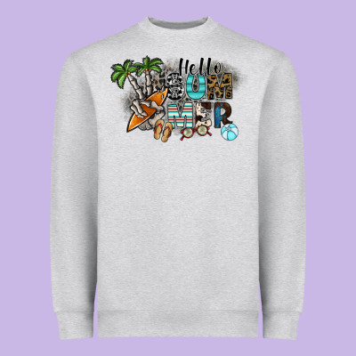 Hello Summer Heavyweight Sweatshirt Designed By Sublimationcraftshop