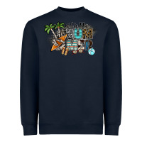 Navy hello summer Heavyweight Sweatshirt - SublimationCraftShop