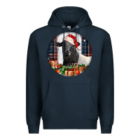 Navy christmas dorper sheep Premium Hoodie - LillyAllenDesigns