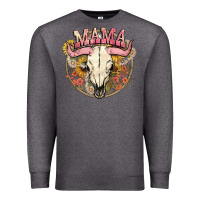 Charcoal Heather bullskull mama Premium Sweatshirt - NancyCooperArtShop