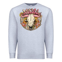 Heather Grey bullskull mama Premium Sweatshirt - NancyCooperArtShop