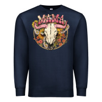 Navy bullskull mama Premium Sweatshirt - NancyCooperArtShop