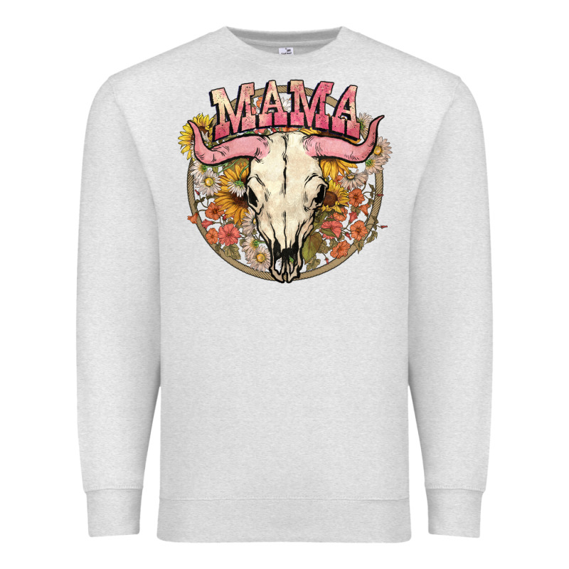 Bullskull Mama Premium Sweatshirt by NancyCooperArtShop | Teevron
