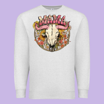 Bullskull Mama Premium Sweatshirt Designed By Nancycooperartshop