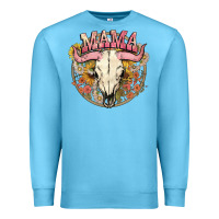 Ocean Blue bullskull mama Premium Sweatshirt - NancyCooperArtShop