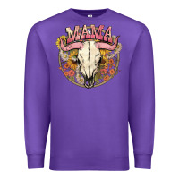Purple bullskull mama Premium Sweatshirt - NancyCooperArtShop